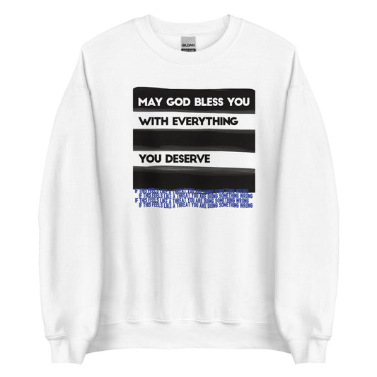 May God Bless You - BW&Blue - Unisex Sweatshirt