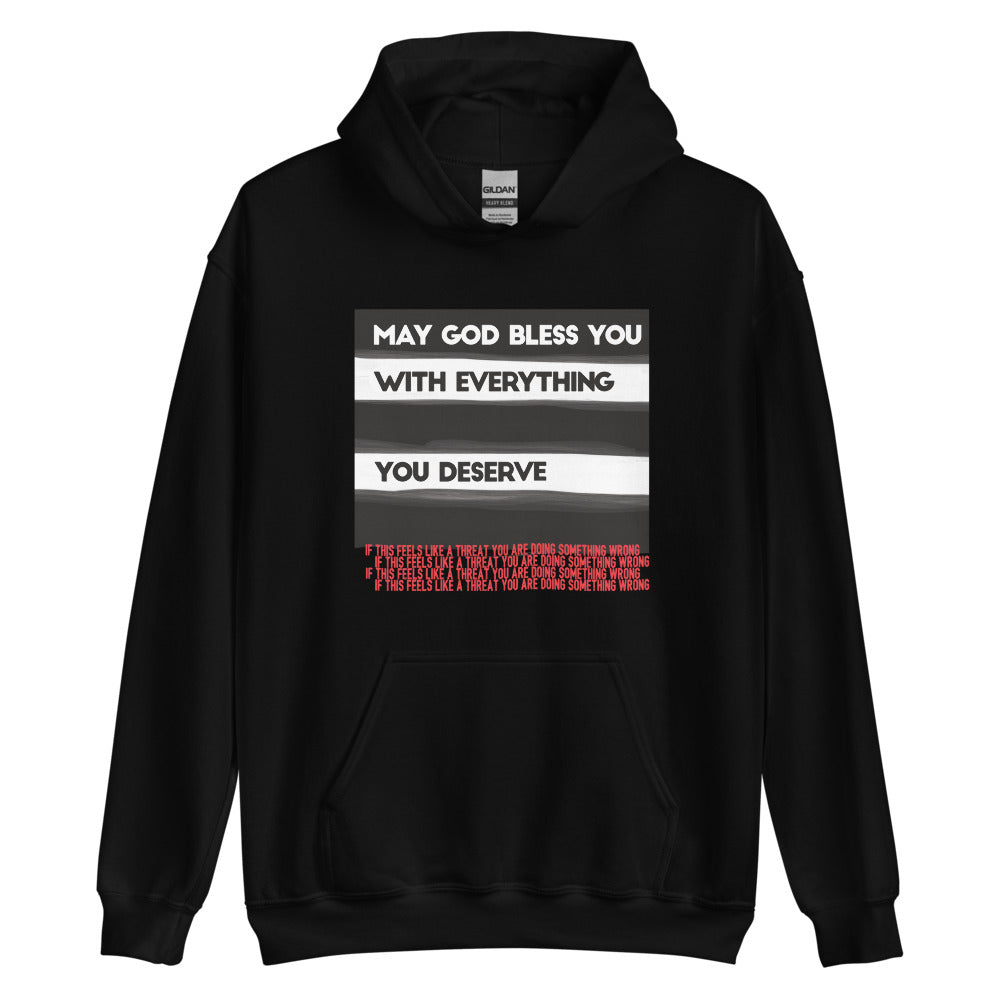 May God Bless You - BW&Red - Unisex Hoodie