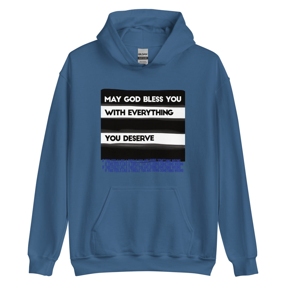 May God Bless You - BW&Blue - Unisex Hoodie