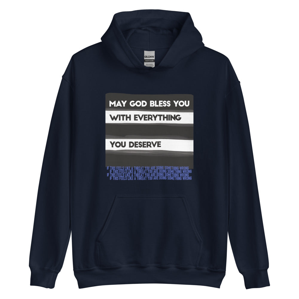 May God Bless You - BW&Blue - Unisex Hoodie