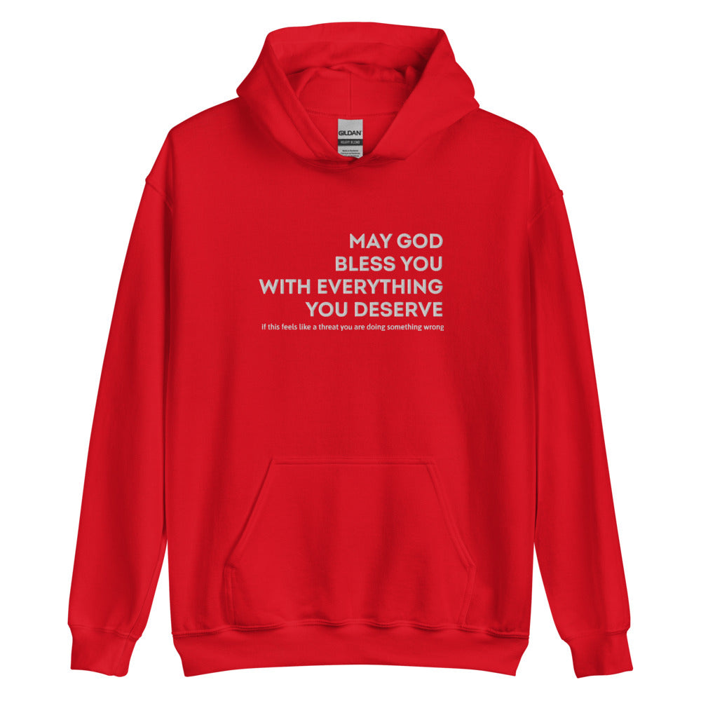 May God Bless You - B&W - Embroidered Unisex Hoodie