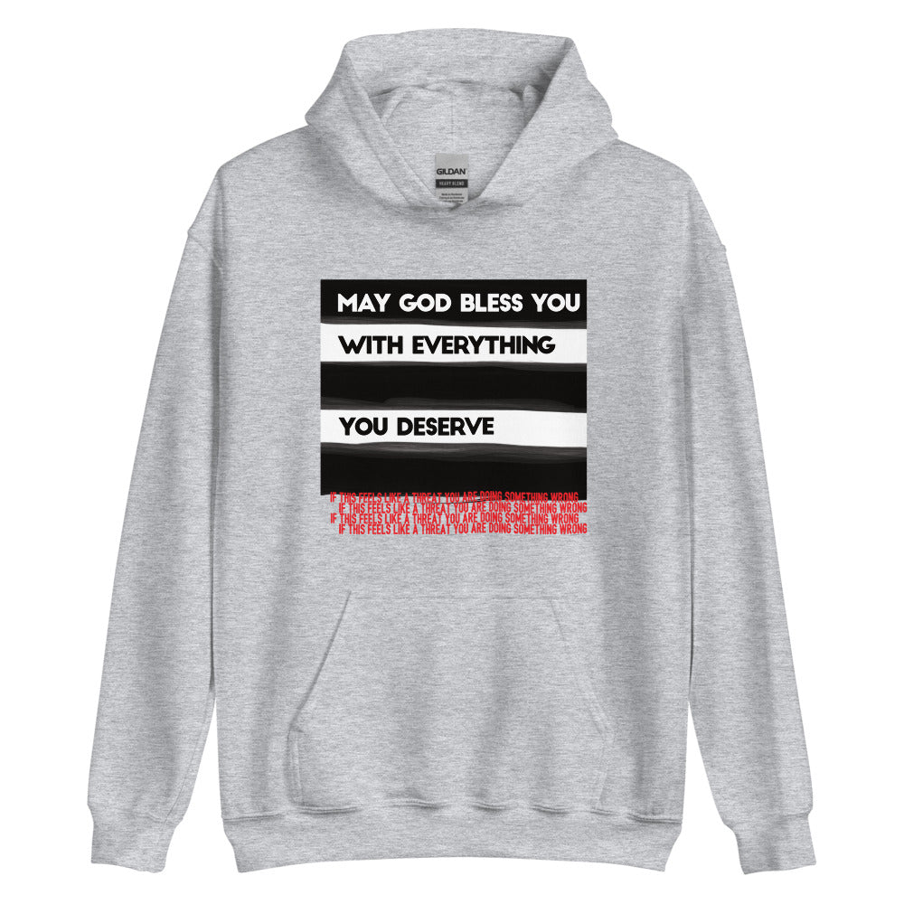 May God Bless You - BW&Red - Unisex Hoodie