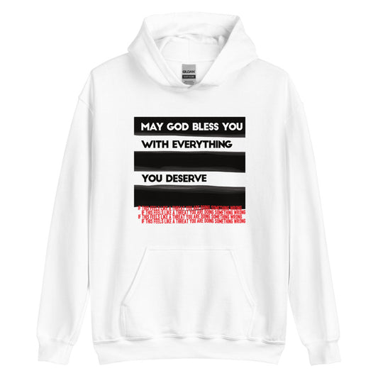 May God Bless You - BW&Red - Unisex Hoodie