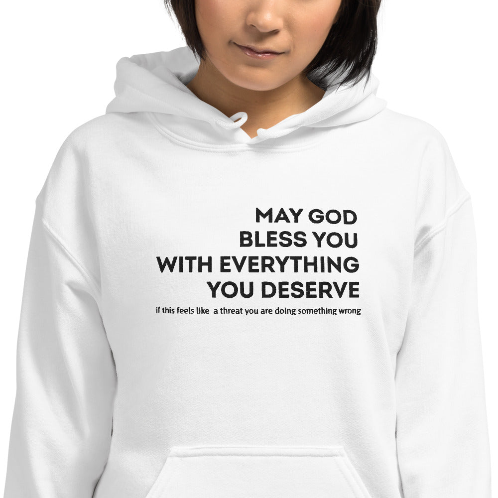 May God Bless You -  Embroidered Unisex Hoodie