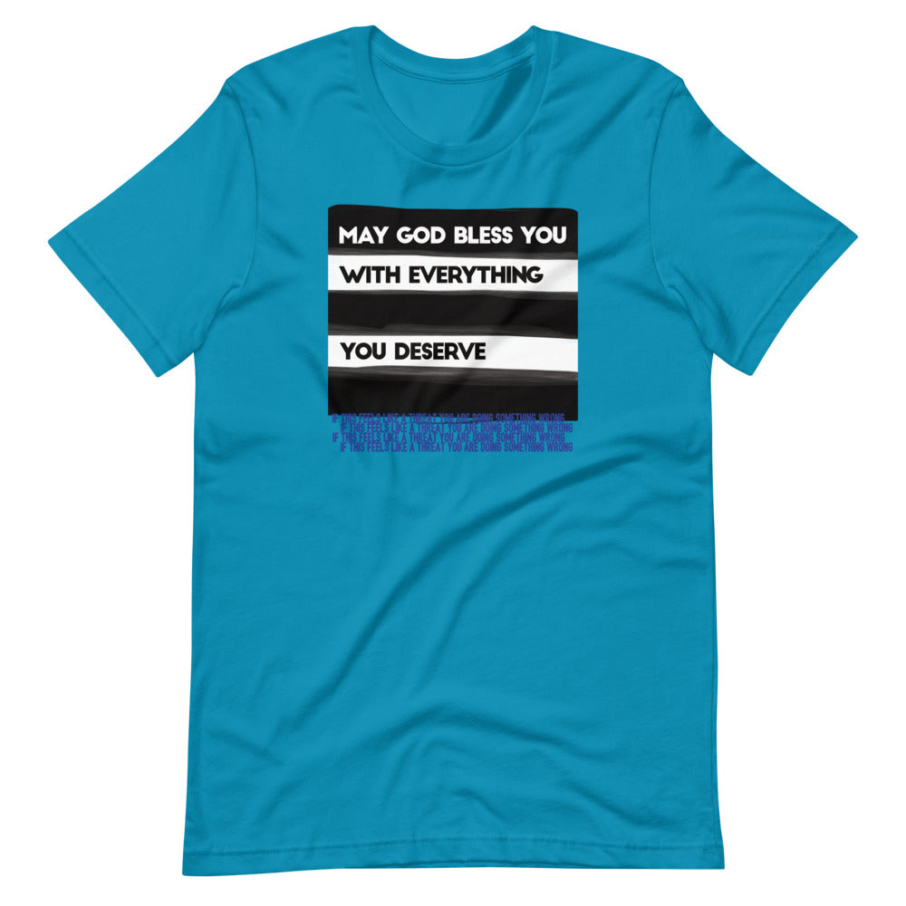 May God Bless You - BW&Blue - Short-Sleeve Unisex T-Shirt