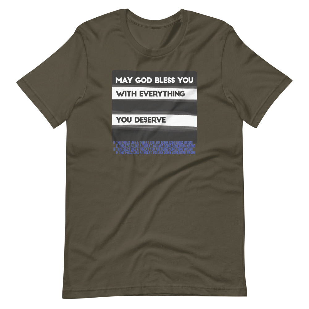 May God Bless You - BW&Blue - Short-Sleeve Unisex T-Shirt