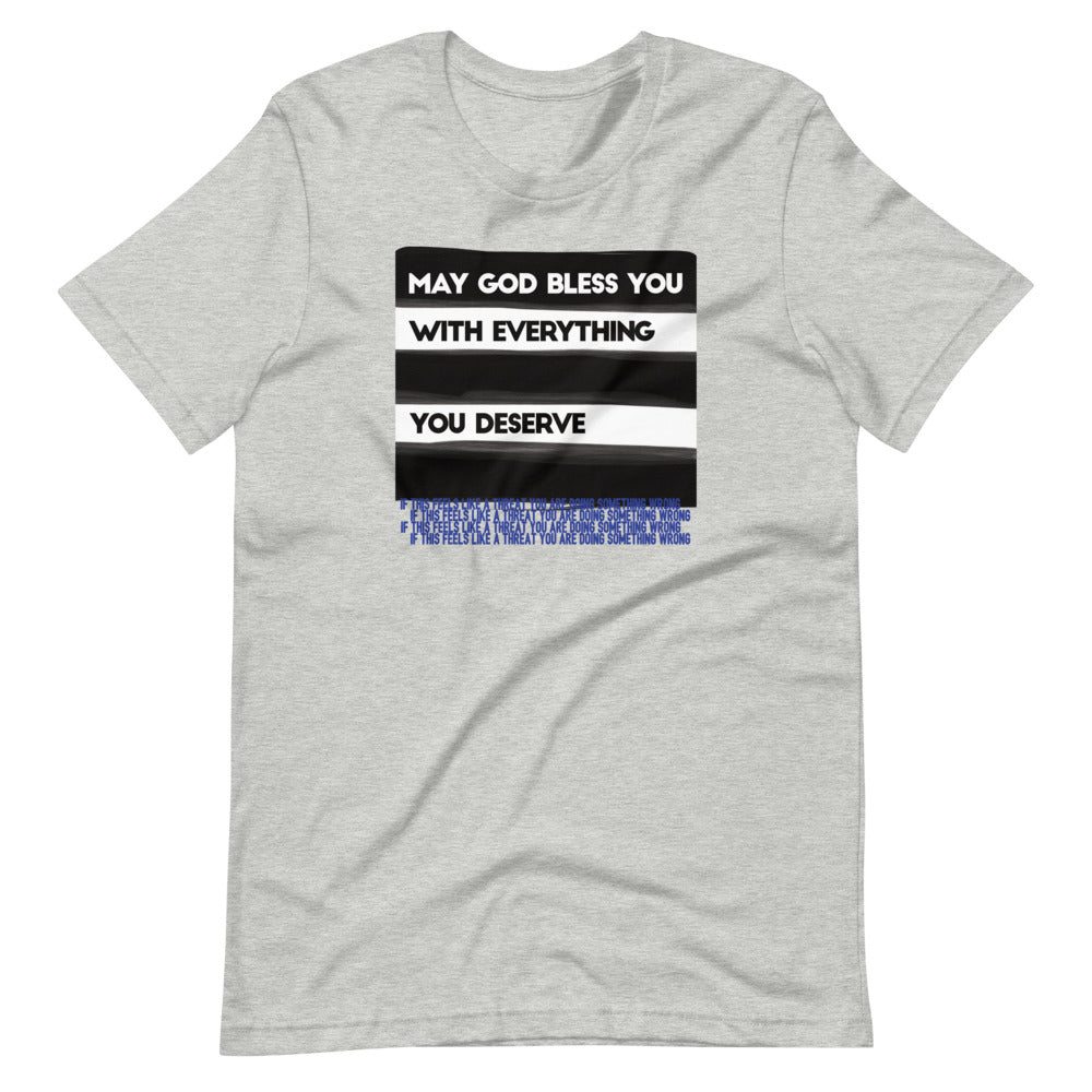 May God Bless You - BW&Blue - Short-Sleeve Unisex T-Shirt