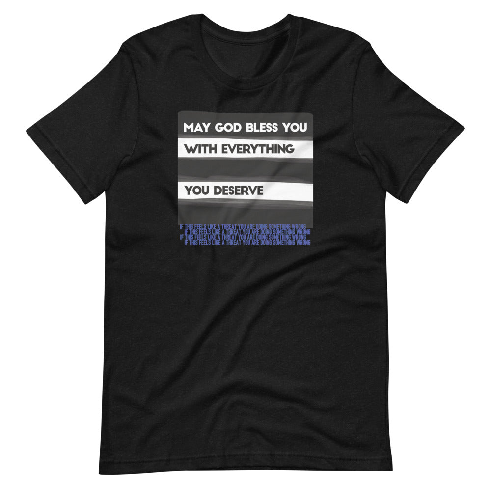 May God Bless You - BW&Blue - Short-Sleeve Unisex T-Shirt