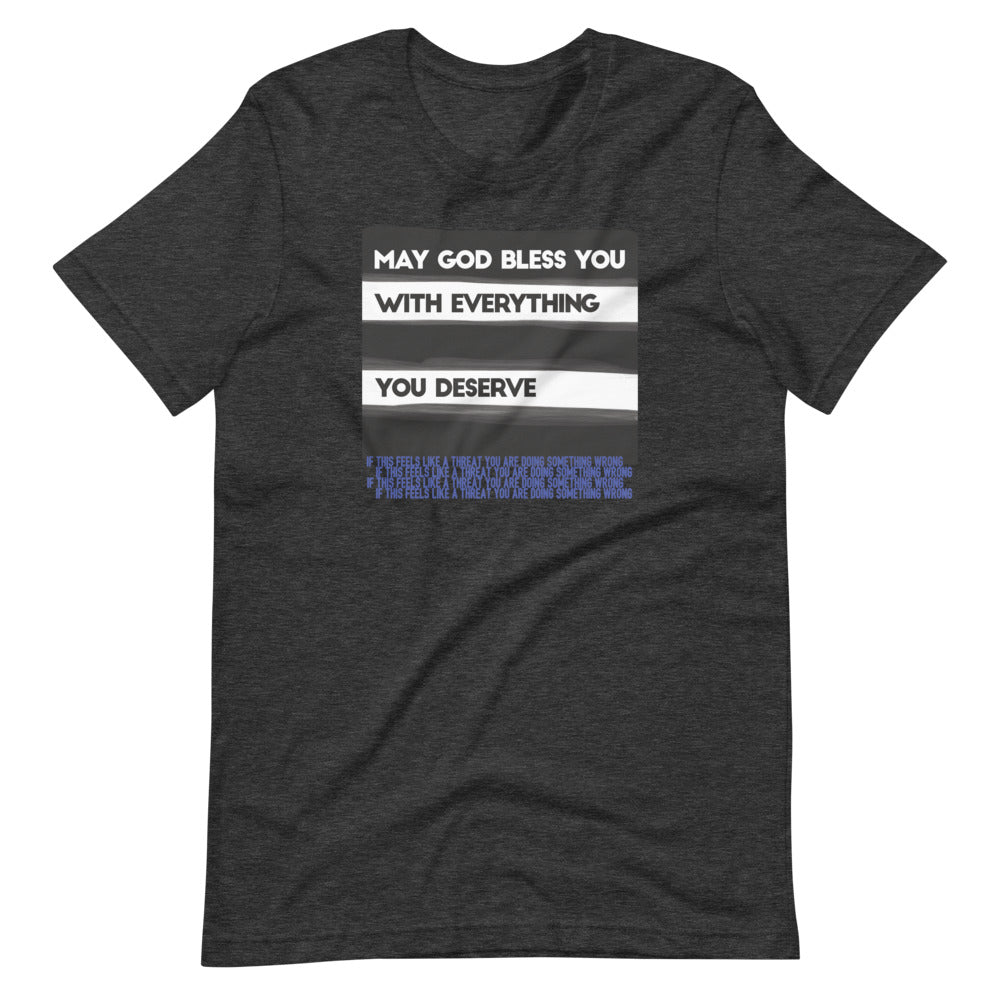 May God Bless You - BW&Blue - Short-Sleeve Unisex T-Shirt