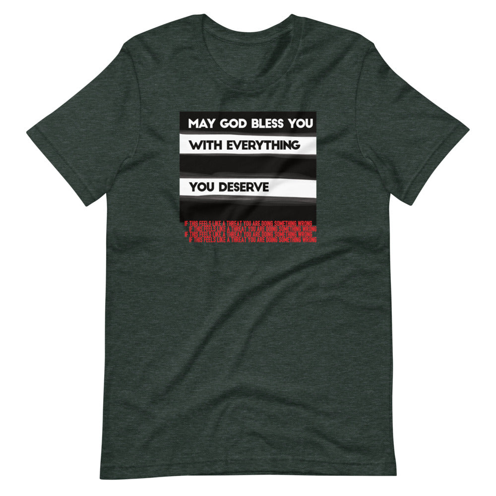 May God Bless You - BW&Red - Short-Sleeve Unisex T-Shirt