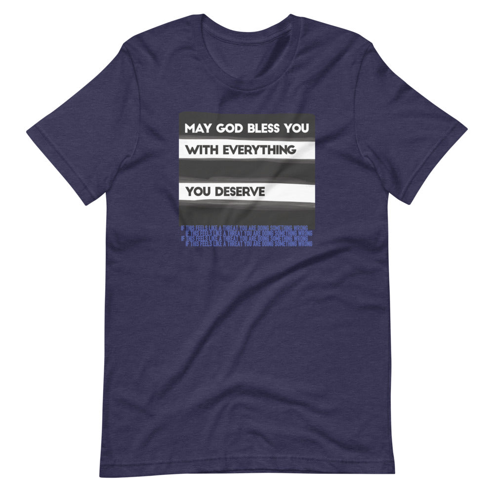 May God Bless You - BW&Blue - Short-Sleeve Unisex T-Shirt