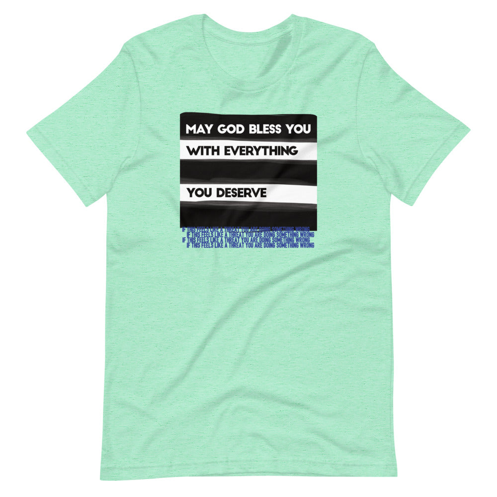 May God Bless You - BW&Blue - Short-Sleeve Unisex T-Shirt