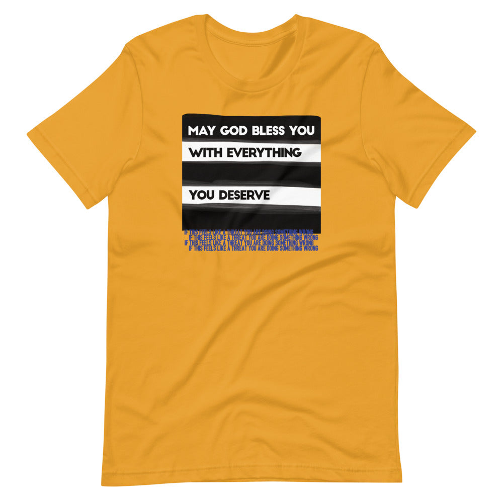 May God Bless You - BW&Blue - Short-Sleeve Unisex T-Shirt