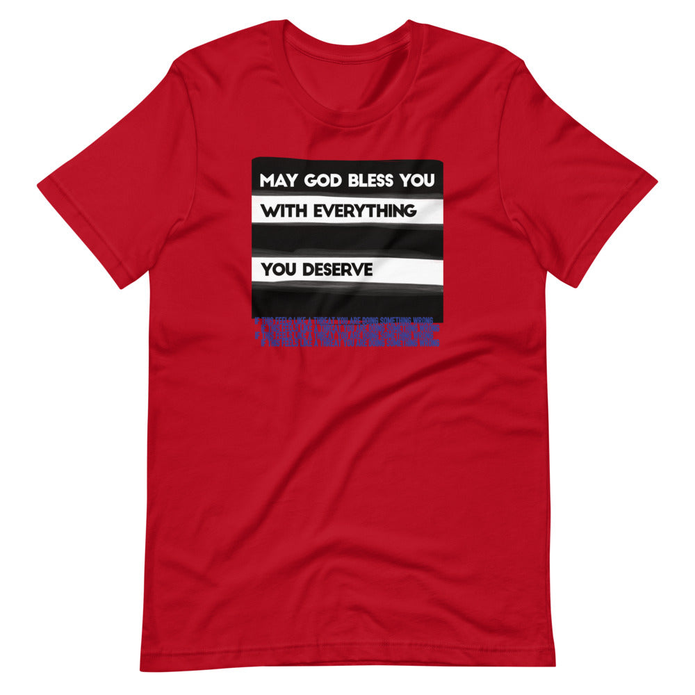 May God Bless You - BW&Blue - Short-Sleeve Unisex T-Shirt