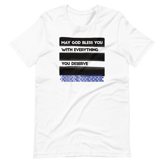 May God Bless You - BW&Blue - Short-Sleeve Unisex T-Shirt